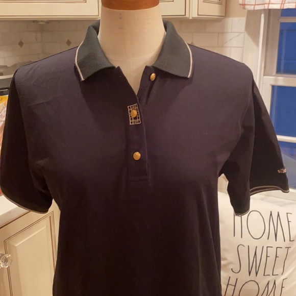 NWT POLO SHIRT SLEEVE GOLD BUTTON FRONT TOP w $4.99 Reduced Shipping - Picture 3 of 12